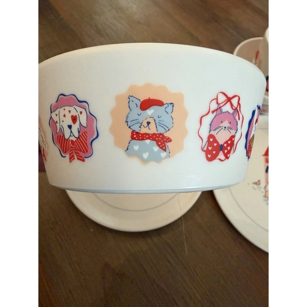 Pillowfort Target 3pc Figural Animal Kids Dinnerware Set Plate, Bowl, Cup NEW